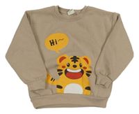 Béžová mikina s tigrom