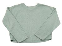 Světlemodré žebrované úpletové crop triko Page one young