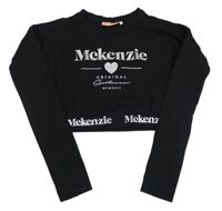 Čierne crop tričko s logom McKenzie