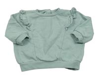 Světlezelenošedá oversize mikina s volánikmi Next