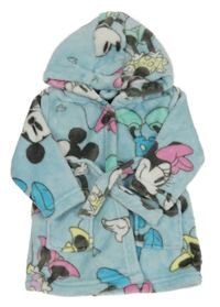 Pomněnkový chlupatý župan s Minnií a kapucí Mickeym