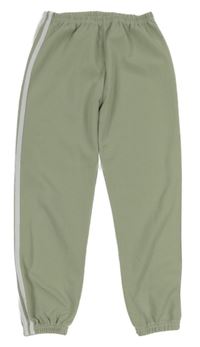 Khaki cuff nohavice s prúžkami