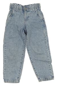 Světlemodro-biele pruhované paper bag rifle Denim Co.