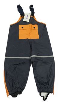 Nové - Tmavomodro-oranžové laclové nepromokavé kalhoty Team Sensino