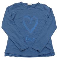Tmavomodré triko se srdíčkem Yigga 