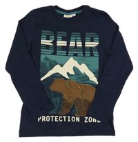 Tmavomodré tričko s medvěďom Kids