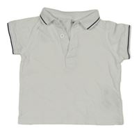 Biele polo tričko s proužkem