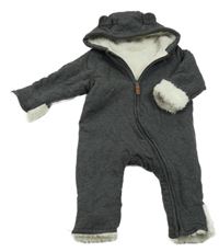 Šedá tepláková zateplená kombinéza s kapucí H&M