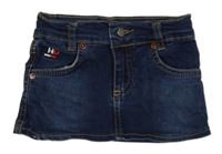 Tmavomodrá rifľová sukňa s nápisom