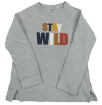 Sivá rebrovaná mikina s nápisom Topolino