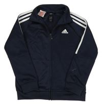 Tmavomodrá propínací sportovní mikina s logem Adidas