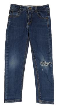 Modré slim rifle s vyšúchaním Zara