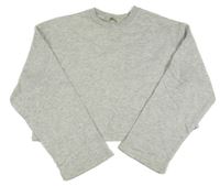 Sivá melírovaná oversize crop mikina H&M