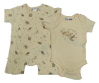 2set - Smetanové body + kraťasový overal se želvami Ergee