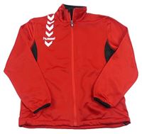 Červeno-čierna prepínaci športová mikina s logom hummel