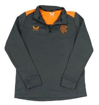 Tmavošedo-kriklavoě oranžová thermo mikina s logom CASTORE