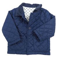 Tmavomodrá prešívaná šušťáková zteplená bunda s golierikom zn. St. Bernard