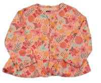 Korálová jarná bunda s kvetmi a větvičkami a medvedíkmi SeRGeNT MaJoR