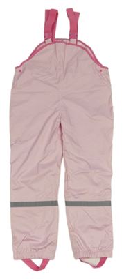 Světlerůžovo-růžové šusťákové nepromokavé laclové podšité kalhoty Topolino