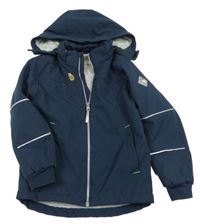 Tmavomodrá softshellová zateplená bunda s odepínací kapucí H&M