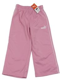 Nové - růžové sportovní tepláky s logem a pruhem PUMA