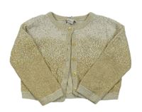 Zlato-smetanové melírované propínací svetrové bolérko Monsoon