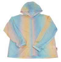 Duhová šušťáková ľahká bunda s kapucňou