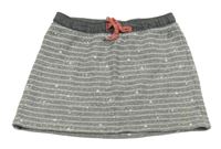 Sivo-bielo-tmavosivá pruhovaná melírovaná tepláková sukňa s hviezdičkami S. Oliver