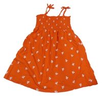 Tmavooranžové vzorované melírované letné šaty OKaïdi