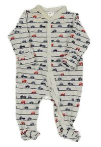 Bílo-tmavomodrý pruhovaný overal s auty H&M