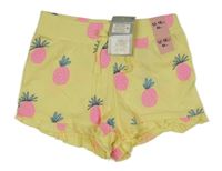 Nové - žlté kraťasy s ananásmi a volánikmi PRIMARK