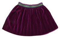 Purpurová plisovaná zamatová sukňa s pruhovaným trblietavým pasom George