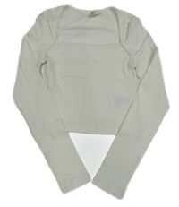 Smotanové rebrované crop tričko H&M