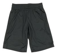 Tmavošedé funkční sportovní kraťasy Adidas