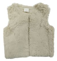 Smetanová kožešinová podšitá vesta/cardigan Next
