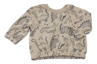 Béžová oversize mikina s dinosaurami PRIMARK