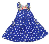 Zafírová menšestrová sukňa s trakami a hviezdičkami Mini Boden