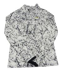 Bielo-čierne vzorované funkčné tričko Decathlon