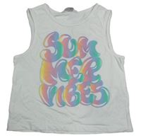 Biely crop top s nápisom