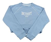 Svetlomodrá crop mikina s nápisom zn. Primark