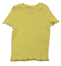 Žlté rebrované tričko Primark