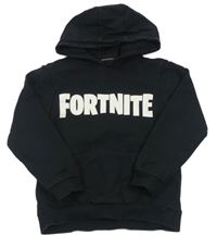 Čierna mikina s nápisom a kapucí - Fortnite