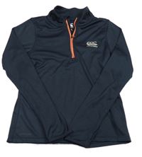 Tmavomodrá športová mikina s logom Canterbury
