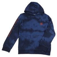 Tmavomodrá batikovaná mikina so sluchátky a kapucňou Nutmeg