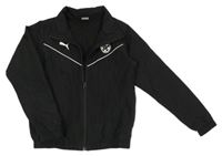 Čierna šušťáková športová bunda s potlačou Puma