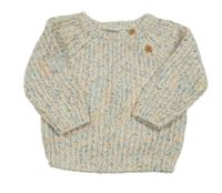 Bielo-farebný melírovaný sveter Primark