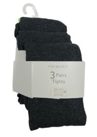 Nové - 3x tmavošedé melírované punčocháče Primark