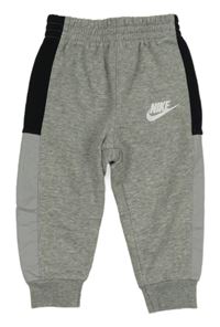 Šedé melírované tepláky s logem Nike