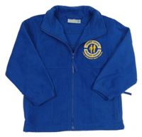 Modrá silná fleecová prepínaci mikina s výšivkou