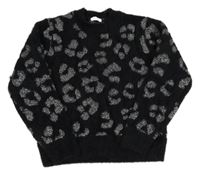 Černý vzorovaný třpytivý chlupatý svetr Next